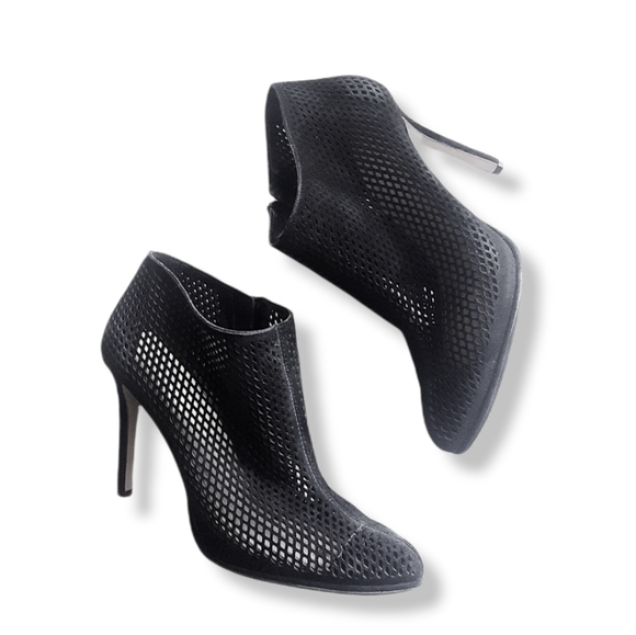 Vince Camuto Shoes - VINCE CAMUTO Black Suede Ankle Heel Booties